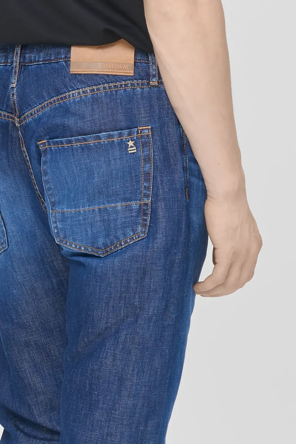 Uniform – Danny Regular Cropped - Jeans Blu