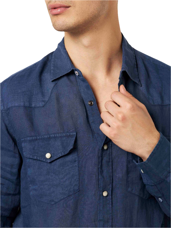 Camicia Texana Denim Lino - MC2
