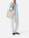 MC2 Saint Barth – Essential Beach – Borsa Mare in Canvas Beige/Bianco