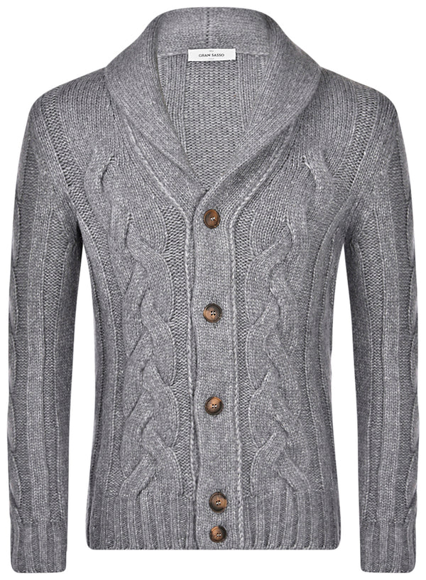Cardigan sciallato a trecce - Gran Sasso