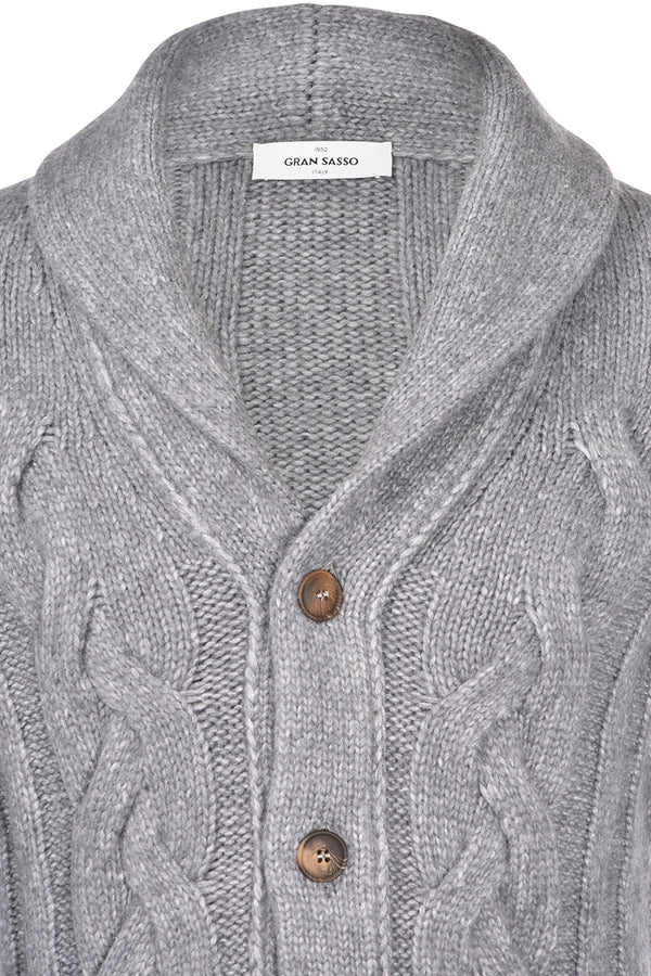Cardigan sciallato a trecce - Gran Sasso