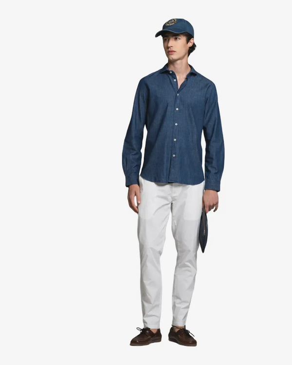 Impure – Riley – Camicia in Denim Slub Collo Francese