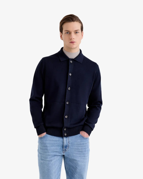 Filippo De Laurentiis – Blusotto Collo Polo in Cotone Crêpe