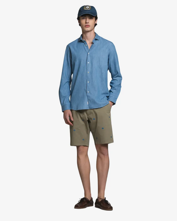 Impure – Riley – Camicia in Denim Slub Collo Francese