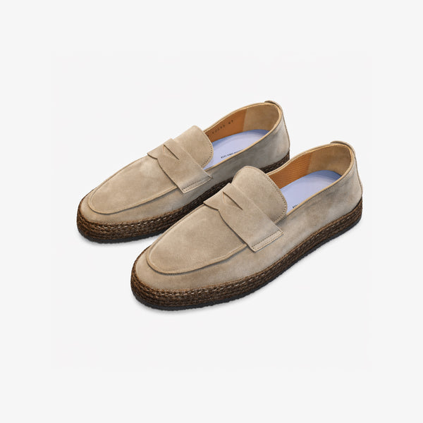 Calce – Mocassino in Camoscio con Fondo Espadrillas