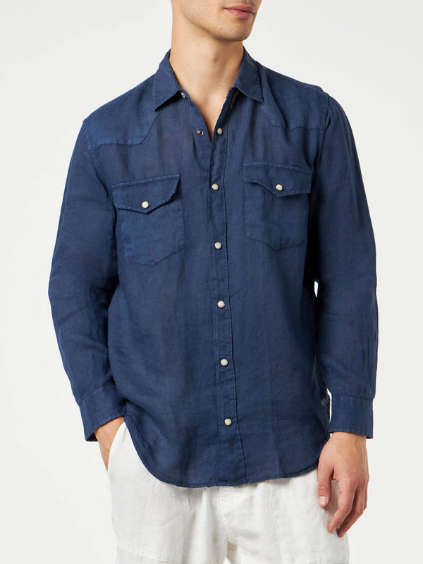 Camicia Texana Denim Lino - MC2