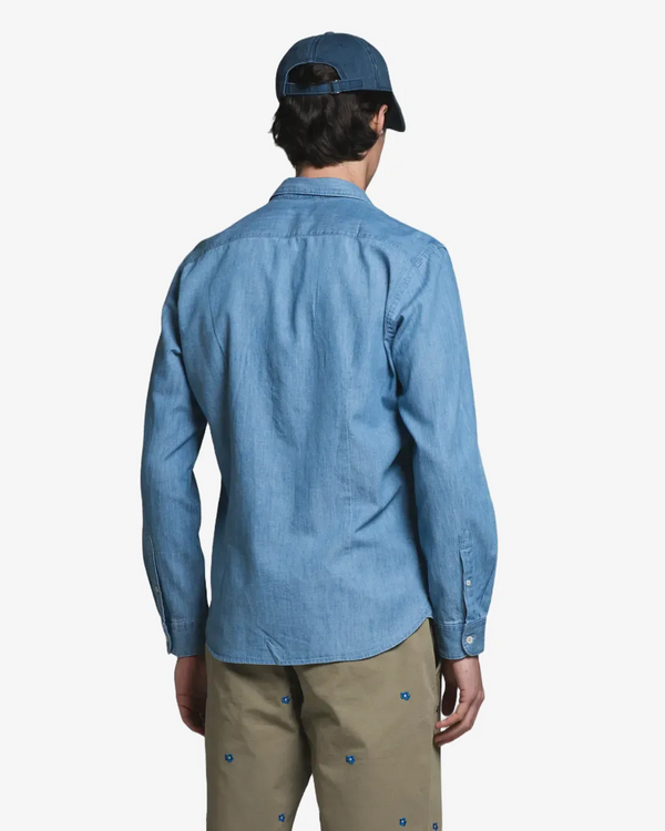 Impure – Riley – Camicia in Denim Slub Collo Francese